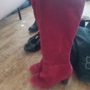 Size 8.5 red knee boots
